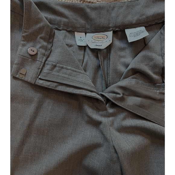 Talbots Womens Pants Size 8P Dark Gray Straight Leg Flat Front Pockets Hook& Eye - Picture 3 of 9